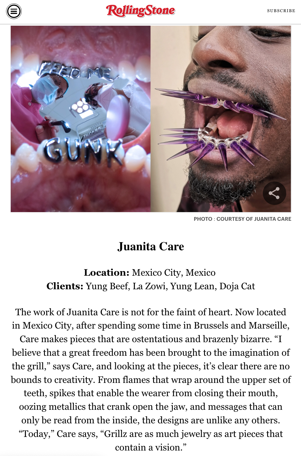 Rolling Stone/ Juanita Care